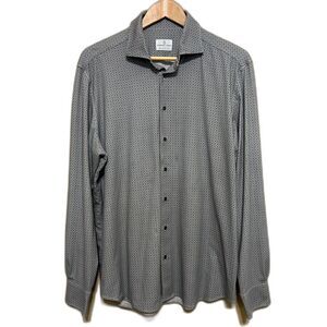 Emanuel Berg Modern Fit Button Up Shirt Mens XL Floral Geometric Soft Stretchy